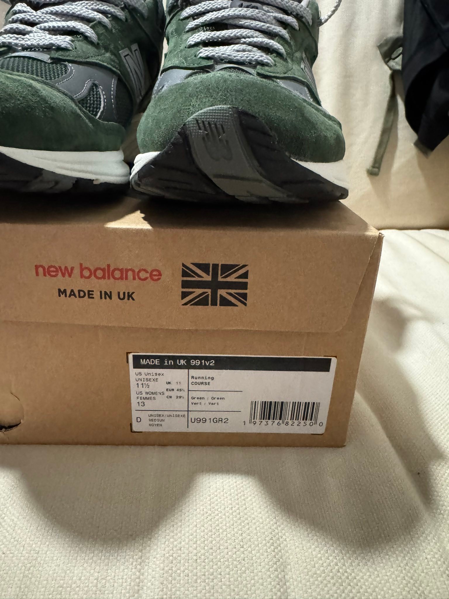 目的】：出售【商品】：New balance 991GR2 綠社團購入【商品尺寸 