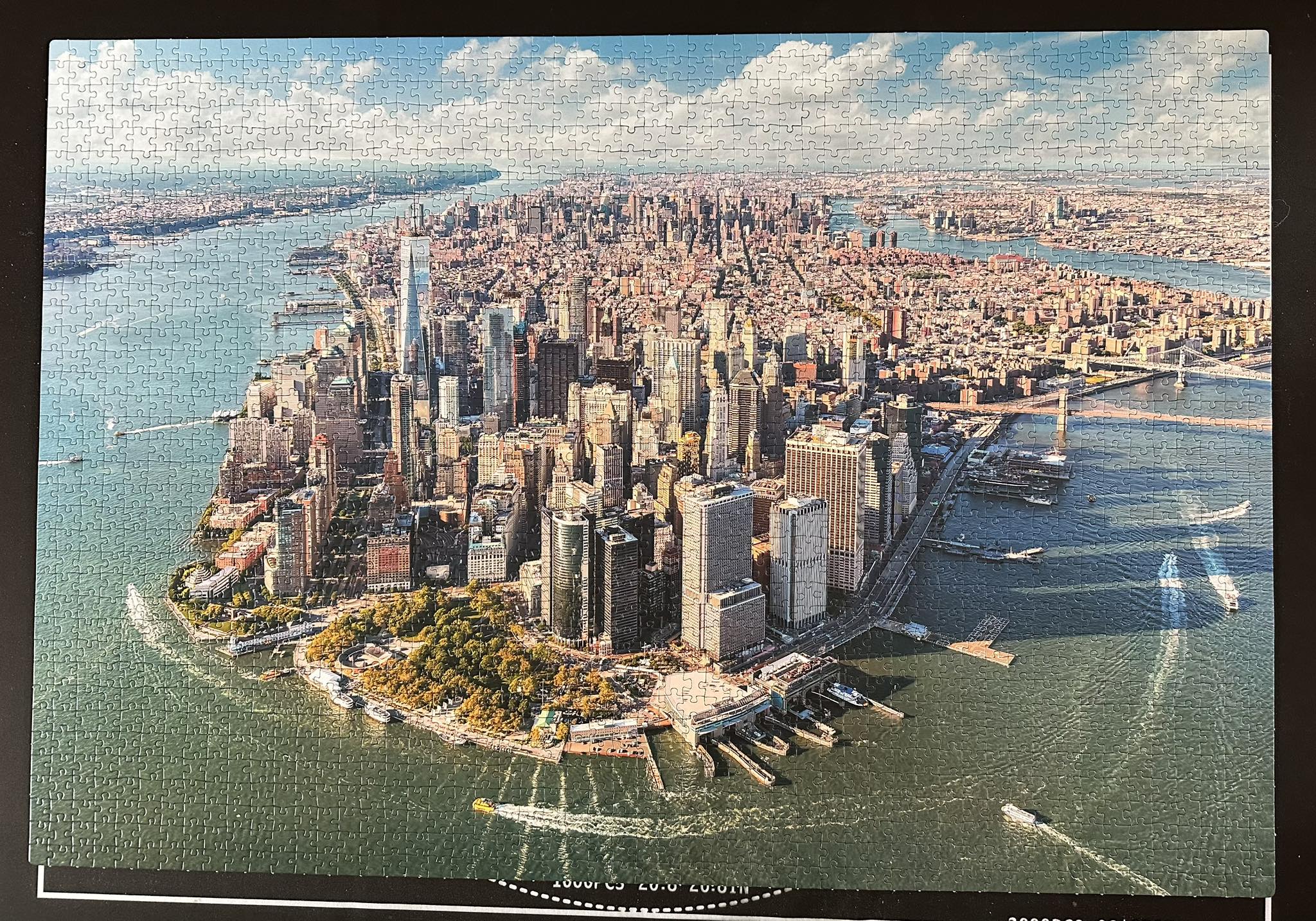 Working on a 2000-piece jigsaw puzzle called Old New York