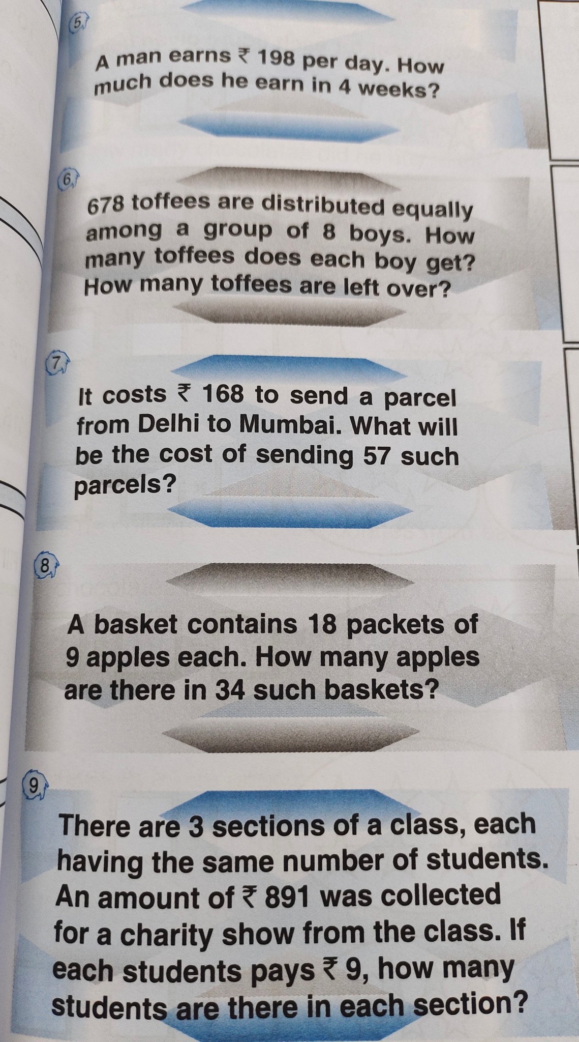 For class -III, solve the word problems.
