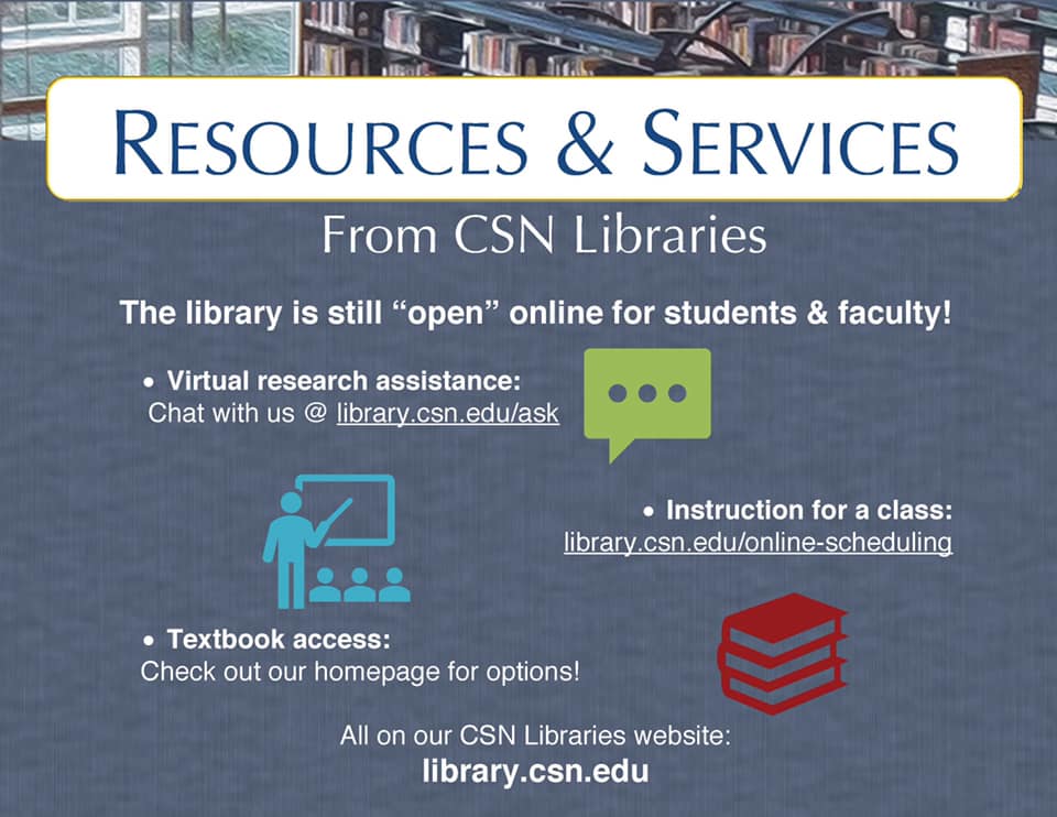CSN Libraries - Our physical libraries are closed but our... | Facebook