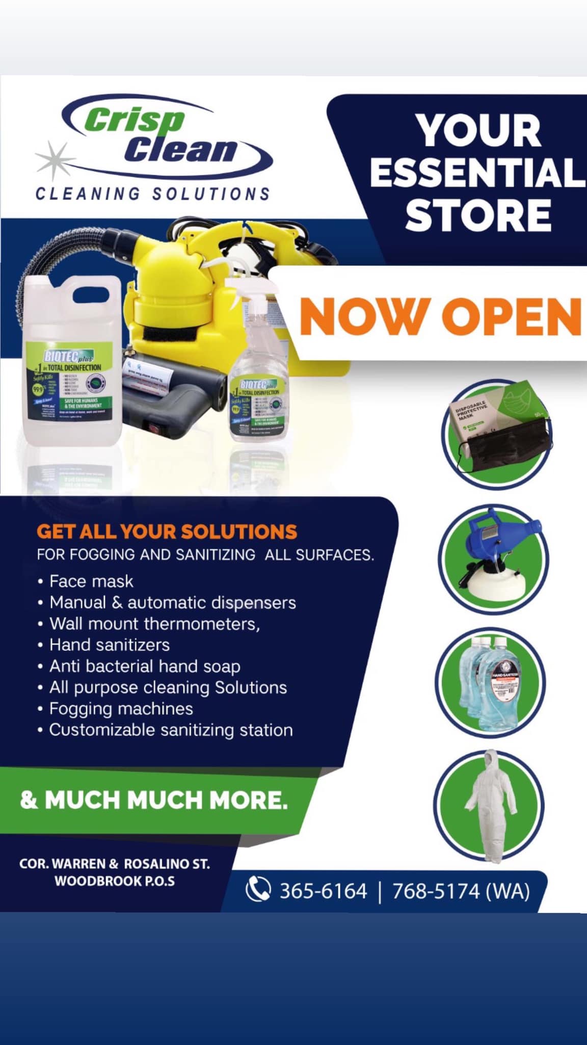 Crisp Clean Cleaning Solutions and Equipment | Port of Spain