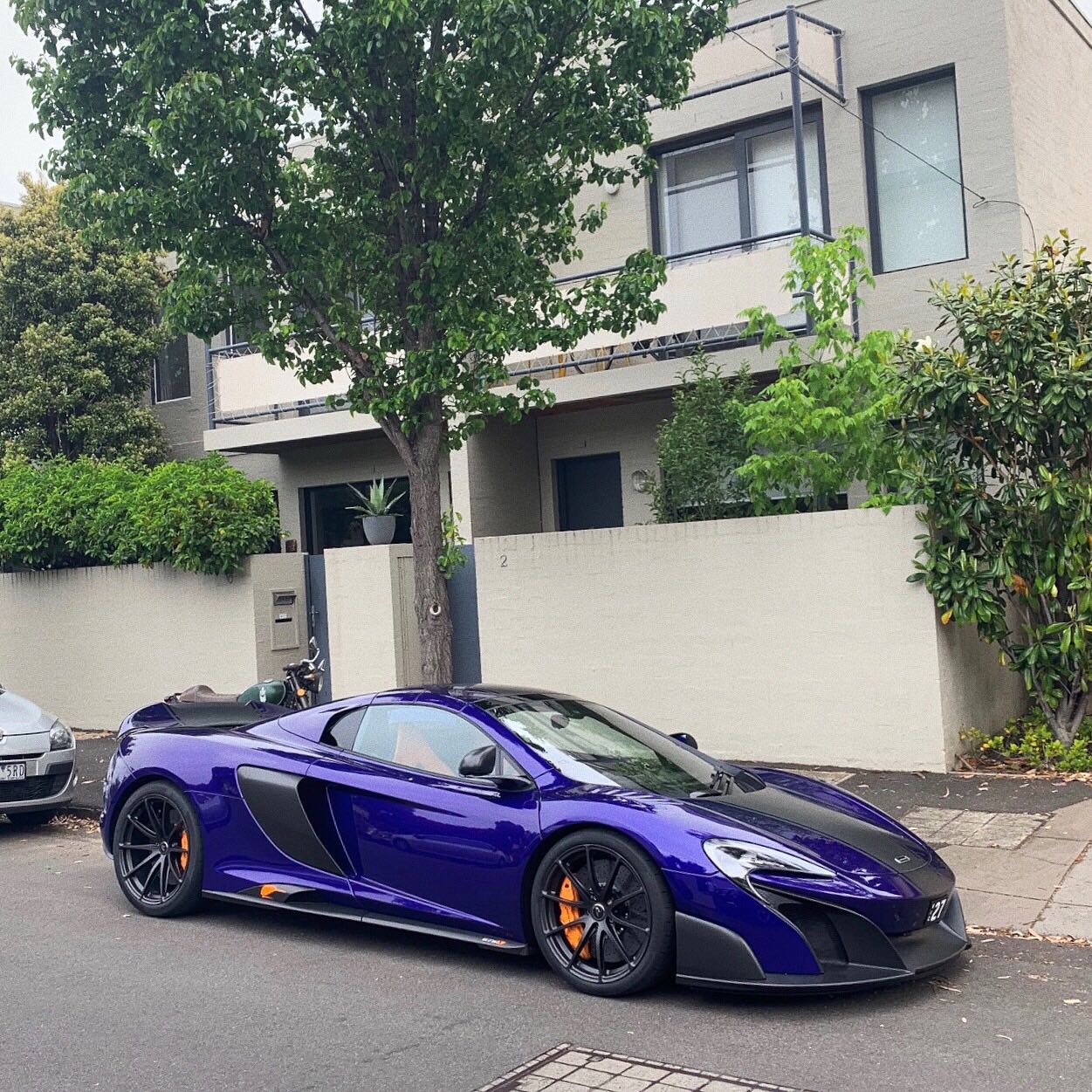 The MSO Orion Purple 675LT Spider Shmeemobile in London!