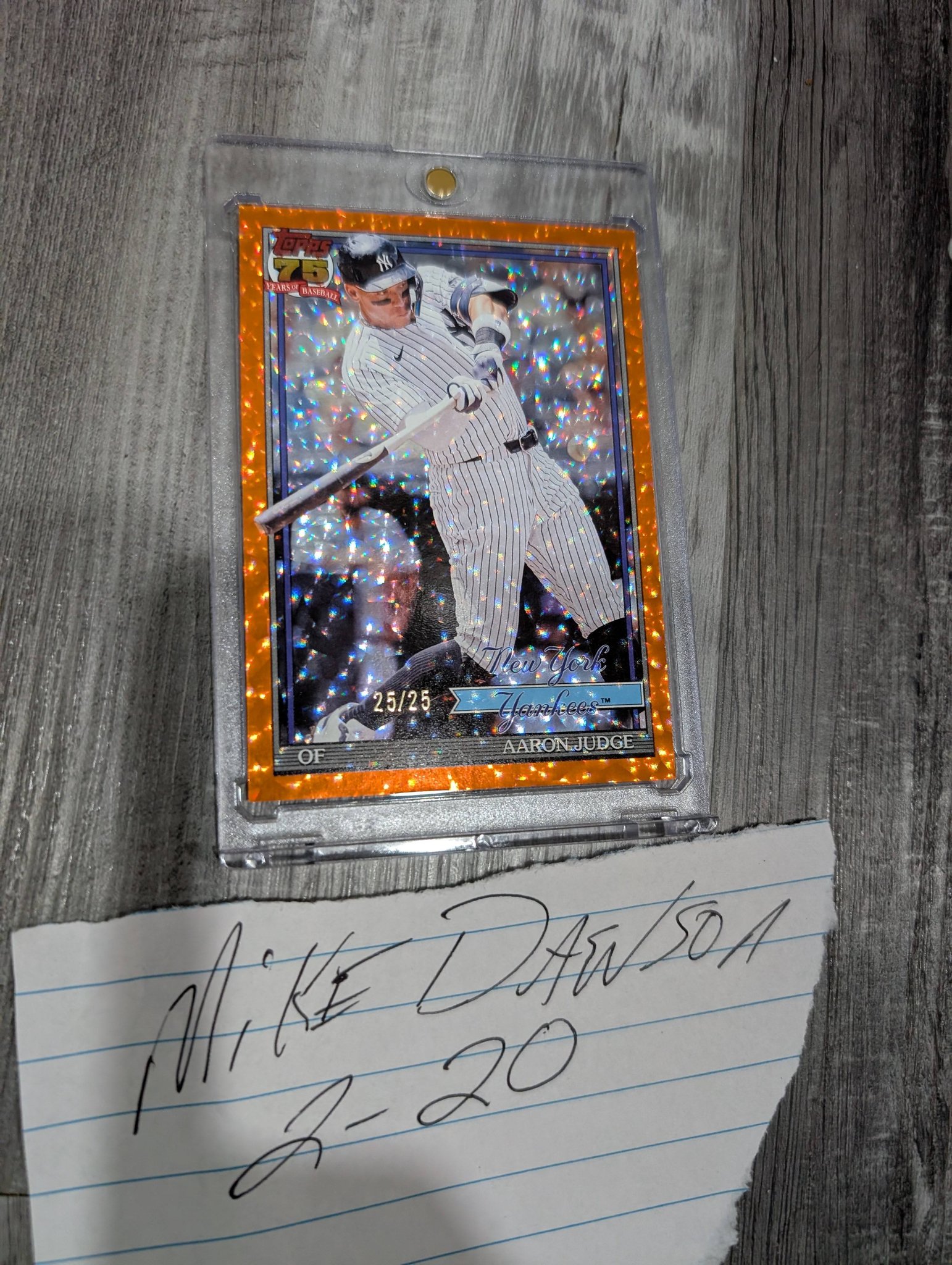 2026 Topps- 75th Anniversary Aaron Judge #25/25 $500 Or best offer 