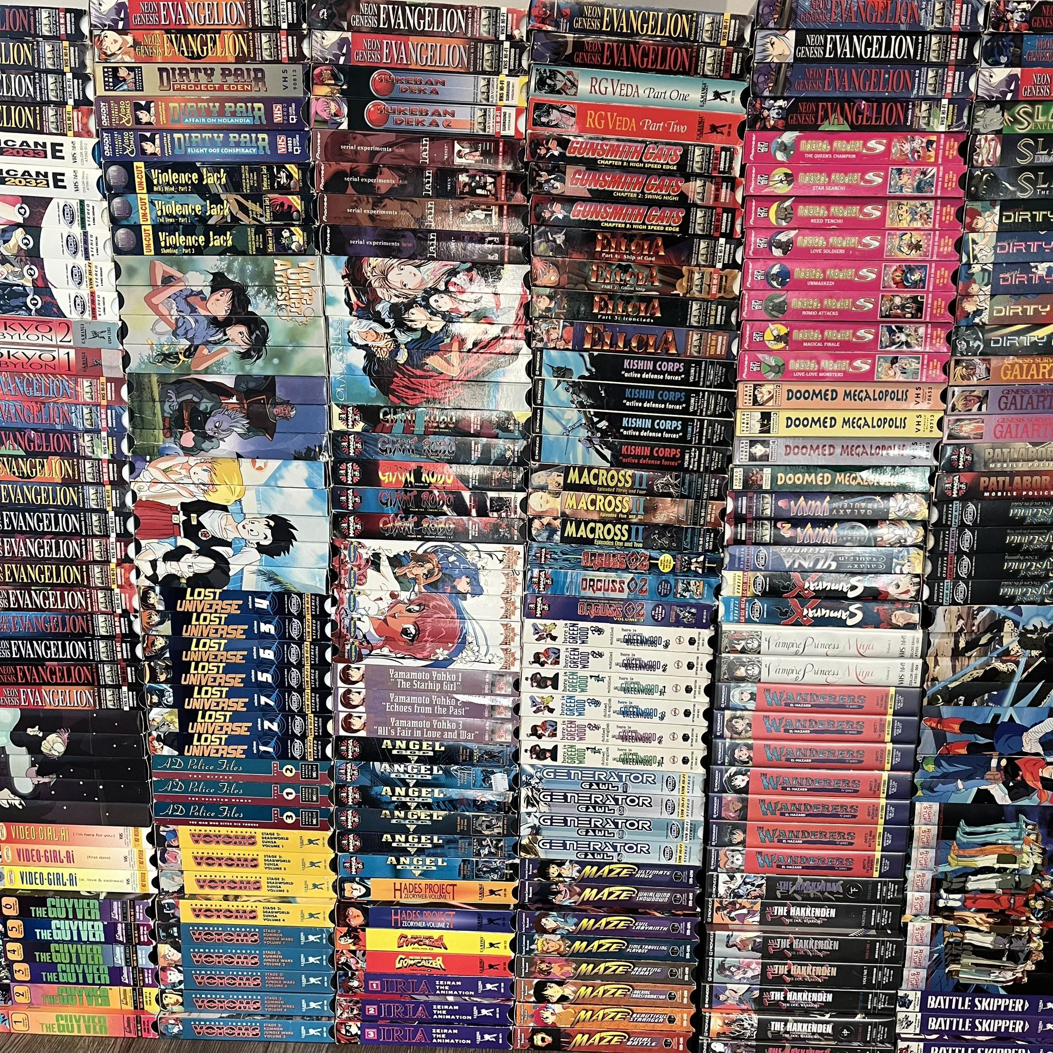 Vintage anime VHS tapes for sale