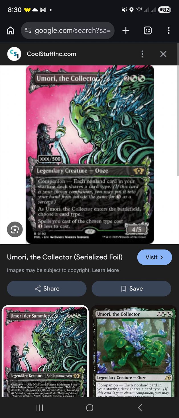 Looking for Umori, the Collector serialized Magic: The Gathering card