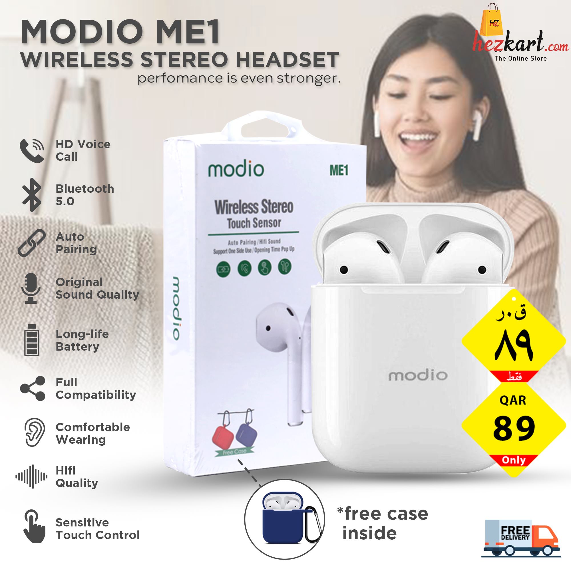 MODIO ME1 Wireless Stereo Headset With... - hezkart.com Qatar | Facebook
