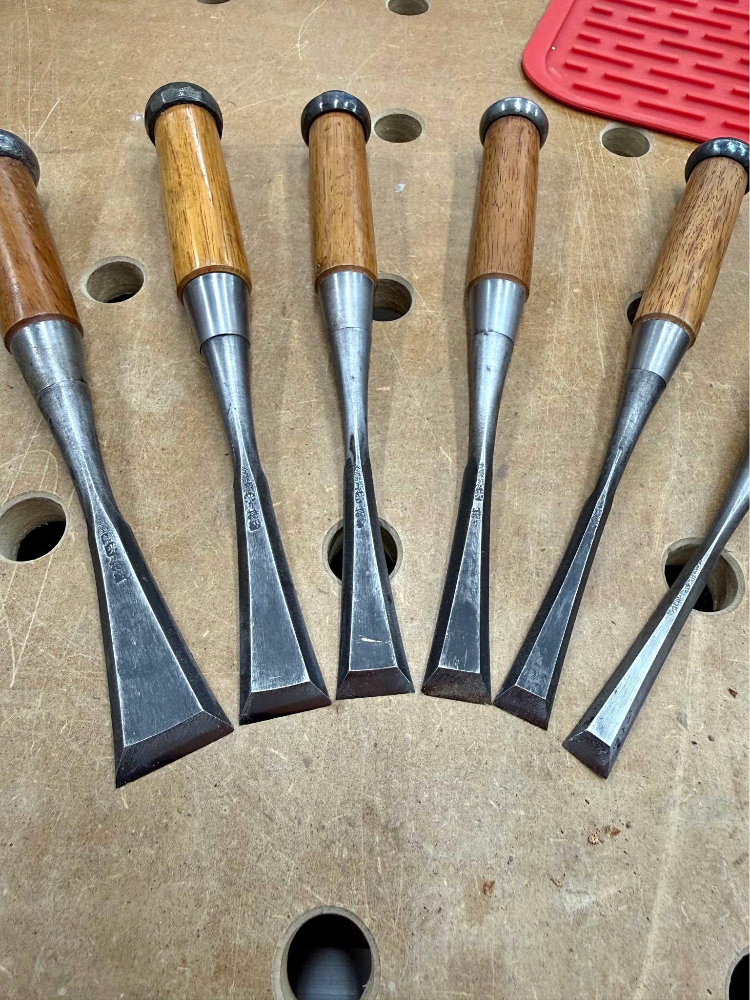 Set of 6 Japanese Fishtail Woodworking Chisels - Chisels - Romeo ...