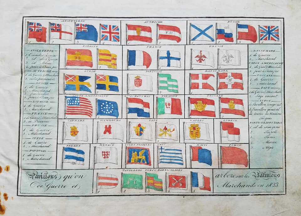 Where to find the historic French flag with darkened colors