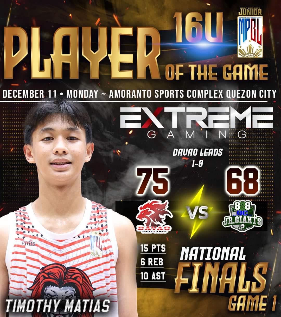 Junior MPBL - 16U NATIONAL FINALS - GAME 1 PLAYER OF THE... | Facebook