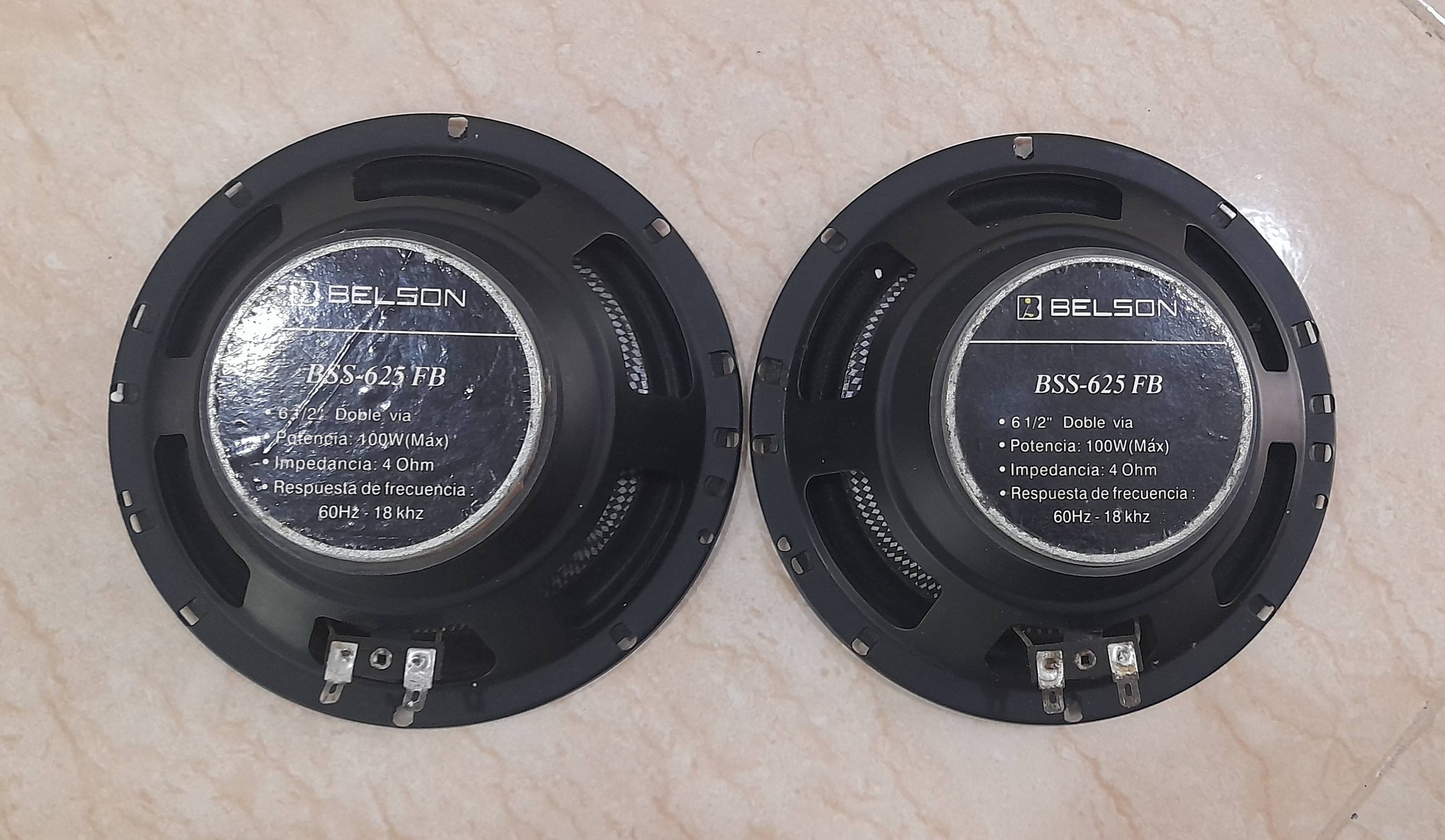 Lot De 2 Haut-parleurs Coaxiaux Belson BSS-425FB 4 Pouces 80W - Noir