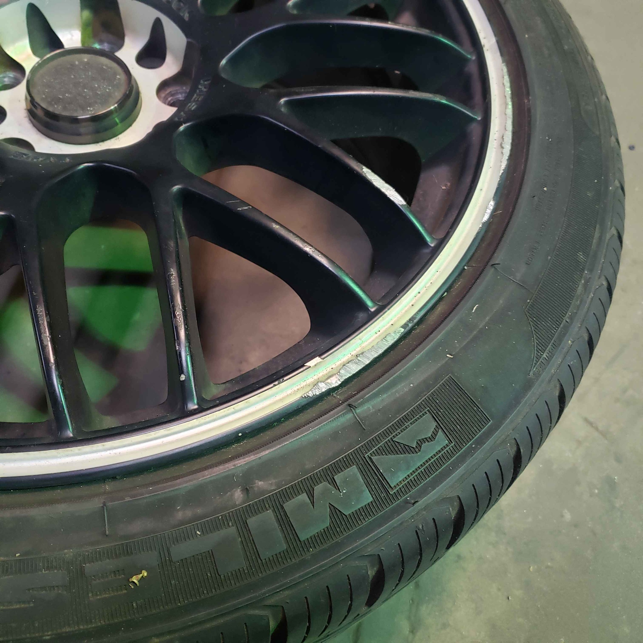 18x8 5x114 set of black mesh wheels, curbed - Car Wheels, Tires & Parts ...
