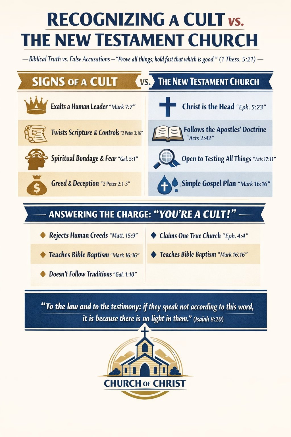 REFUTING ERROR-THE CHURCH OF CHRIST | Recognizing a Cult vs | Facebook