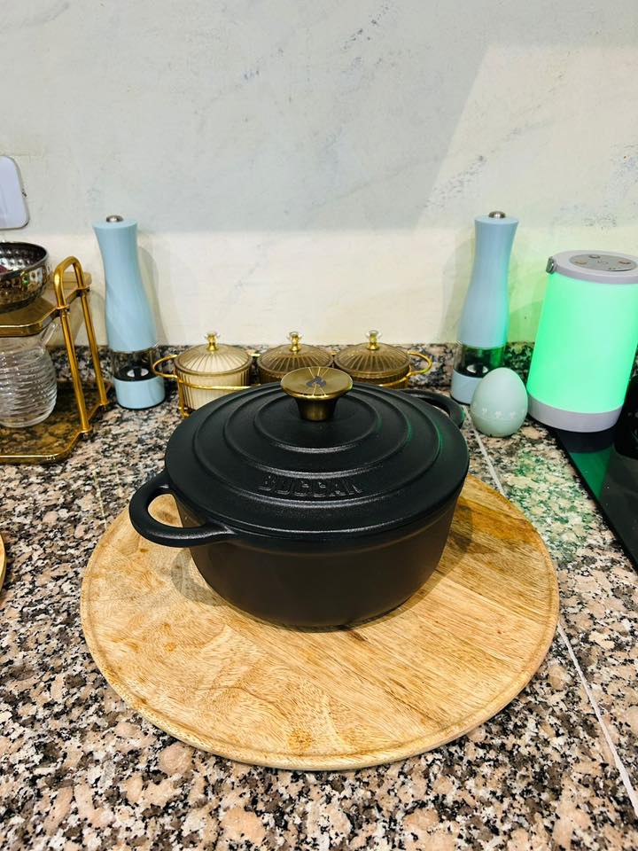 Spetebo Plaque de Cuisson en Fonte de 30 cm - Poêle Avec Poignée Ronde