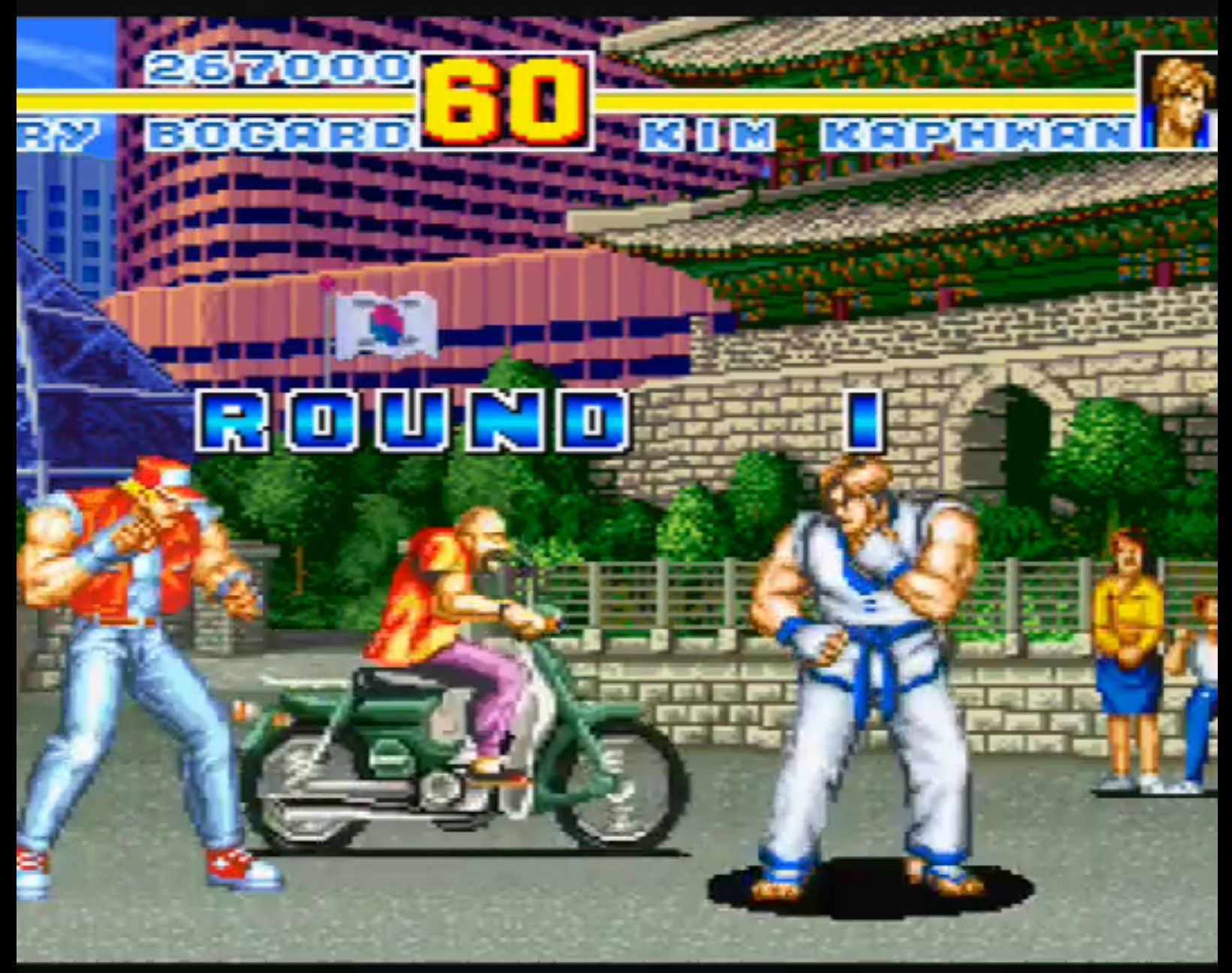 餓狼伝説スペシャル（X68000版）の1コマ 久しぶりに遊んでて気になっ 