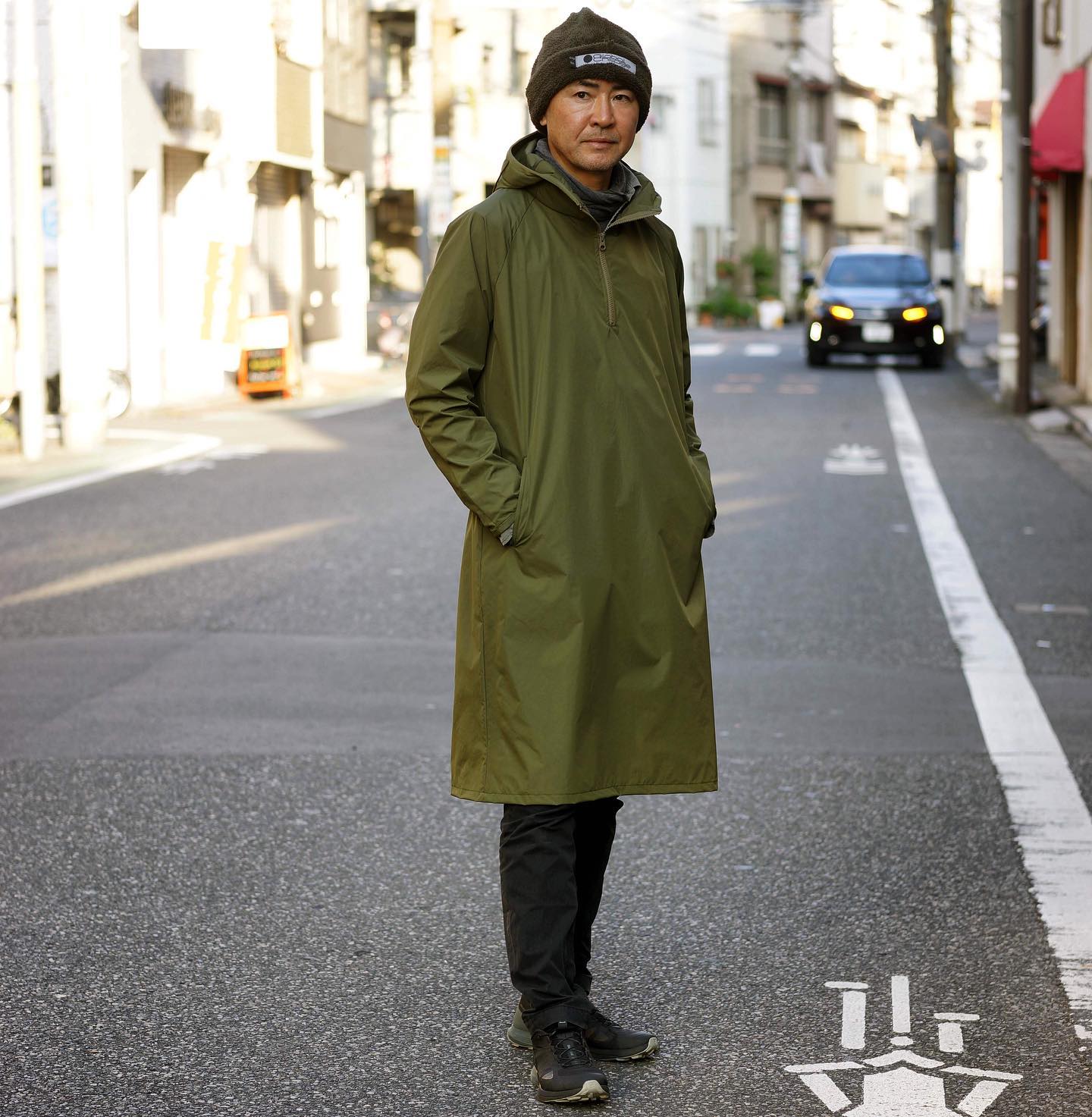 フード付エプロンコート上がったよ✨ テフロン加工されたマットな質感 