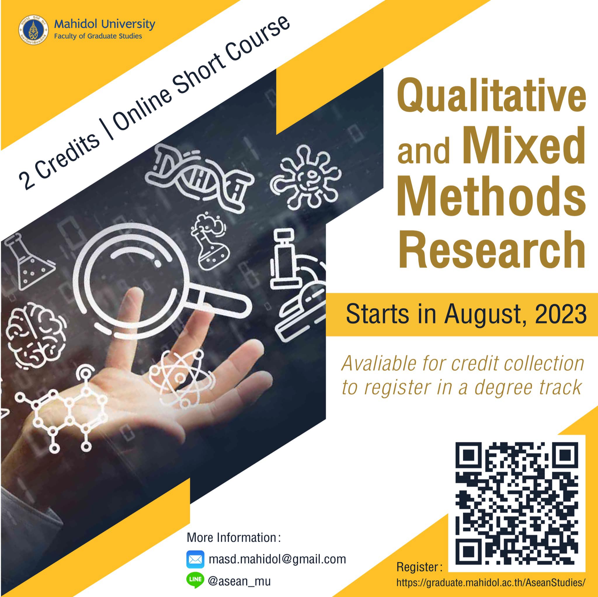 Asean - 📖 ️ Qualitative and mixed methods research 2 Credits | Online ...