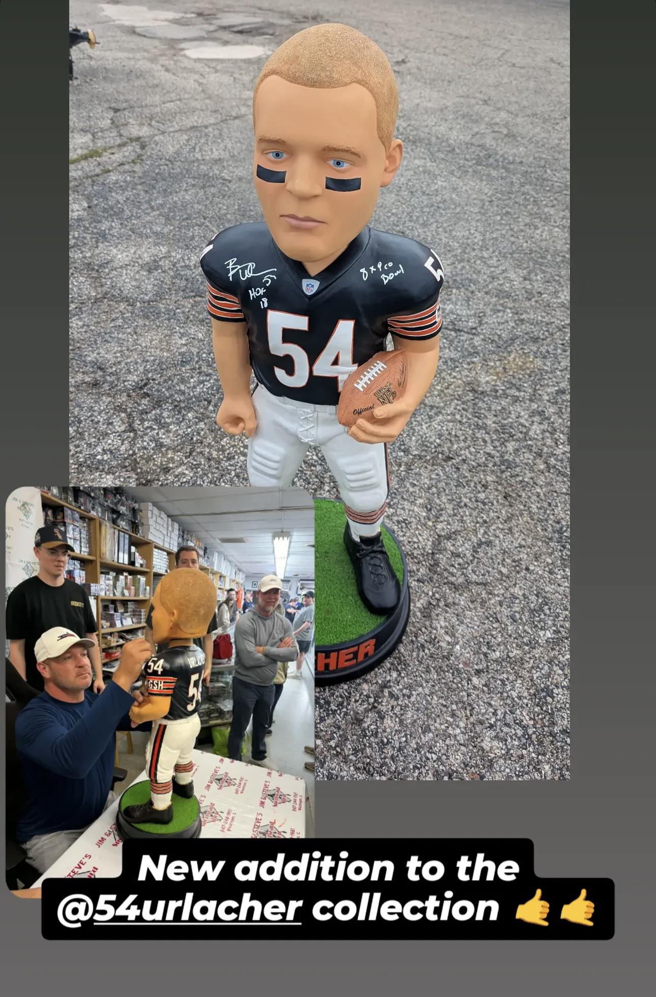 Detailed Brian Urlacher action figure is made of plastic with a