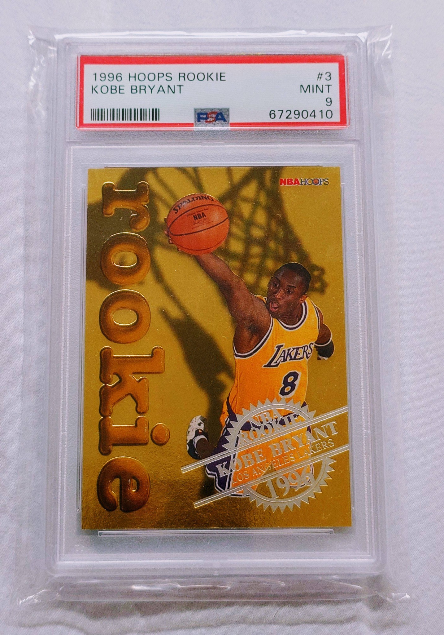 PSA 9 Kobe Bryant 1996 NBA Hoops Rookie RC Gold Foil 3 of 30 