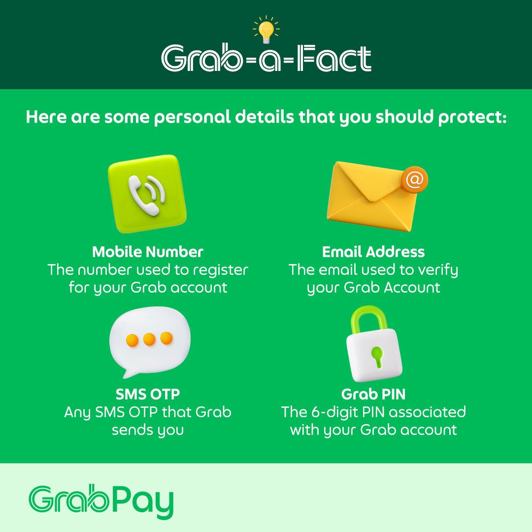 Grab - BEWARE of phishing scams ⚠ Learn how to keep your...