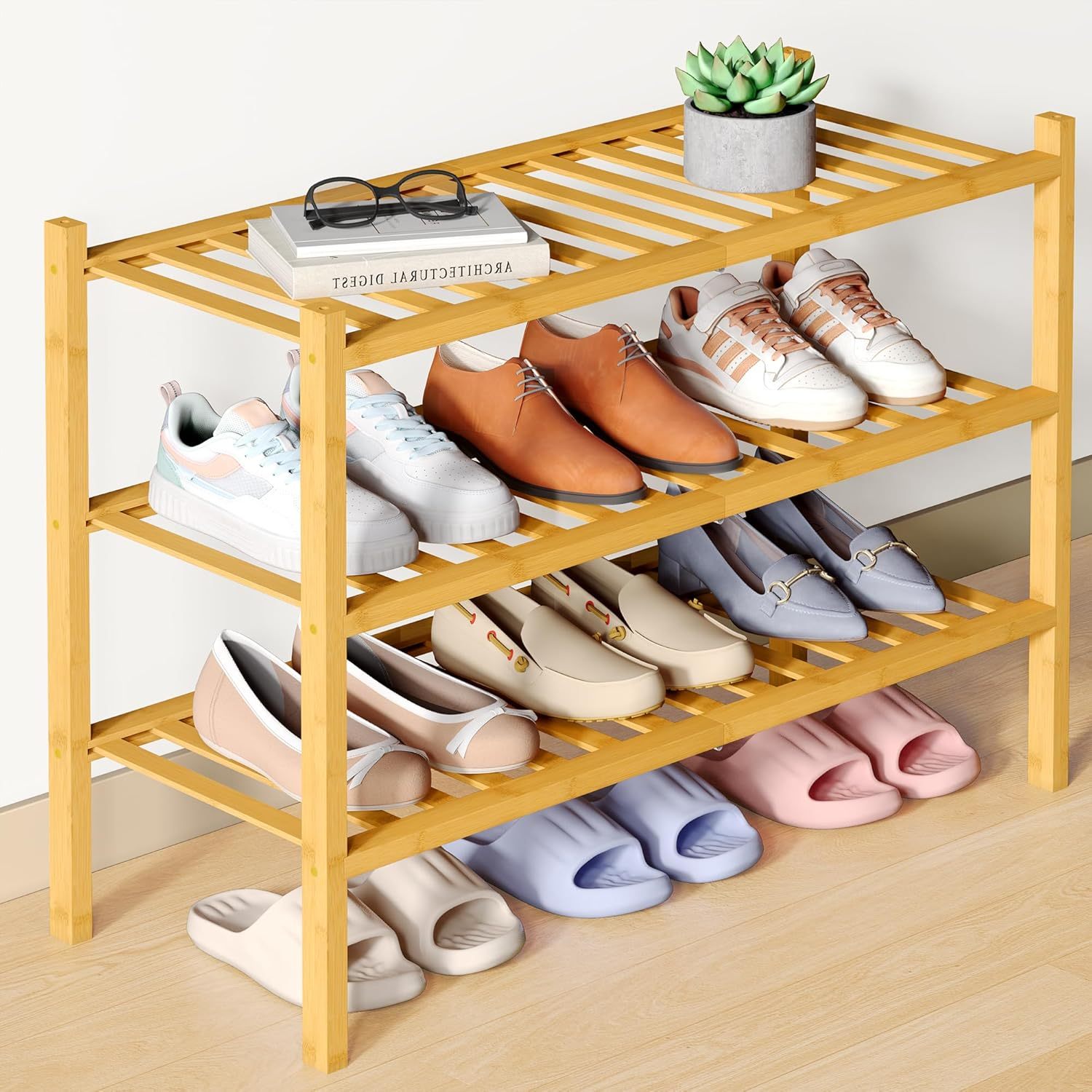 Matching bamboo shoe racks or whatever you need them for display picture 1
