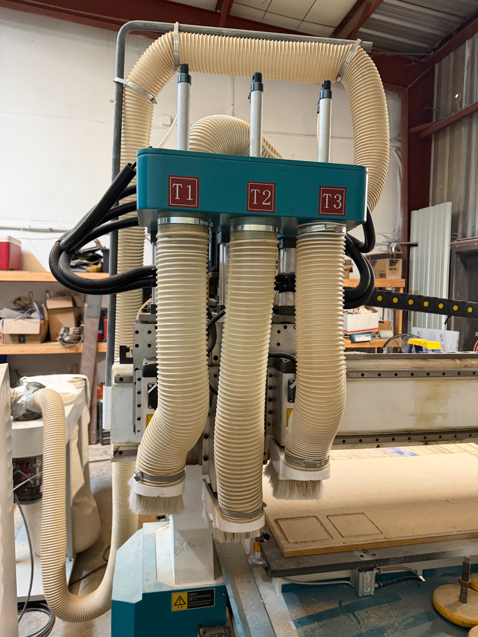 CNC router with 3 tool ATC, ready for dust collection and vacuum table ...
