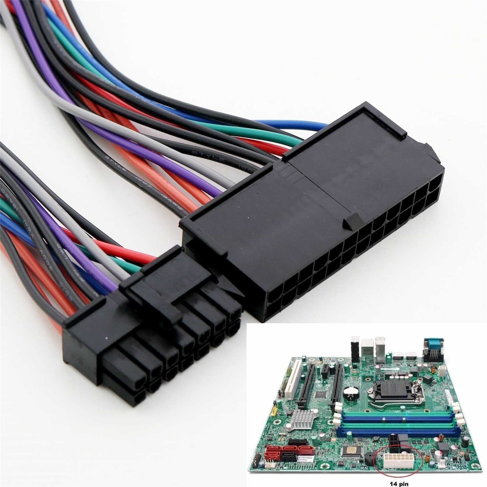 ApplianPar 24 Pin to 10 Pin ATX PSU Main Power Supply Adapter Braided Sleeved Cable for IBM/Lenovo PCs Motherboard and Servers 12-inch
