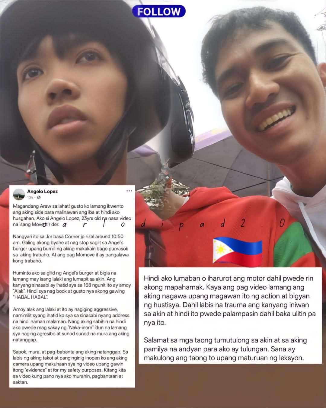 Kwento Mo - Angelo Lopez, a 23-year-old Move It rider, spoke up to ...