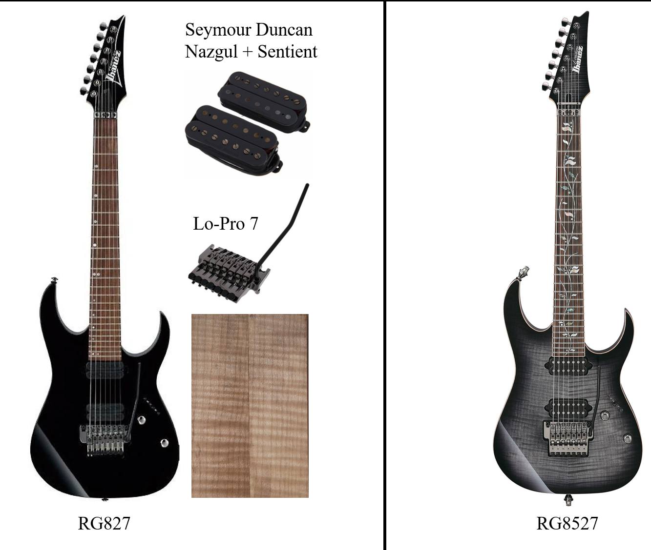 Ibanez RG7PCMLTD-TKG with Duncan Pegasus and Sentient pickups