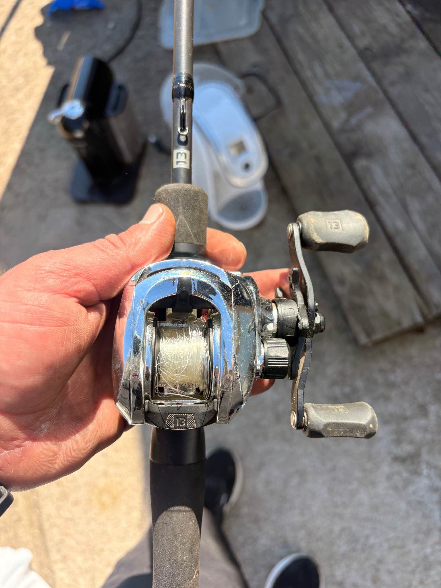 Origin one 3 reel and fate chrome rod. Good condition works great ...