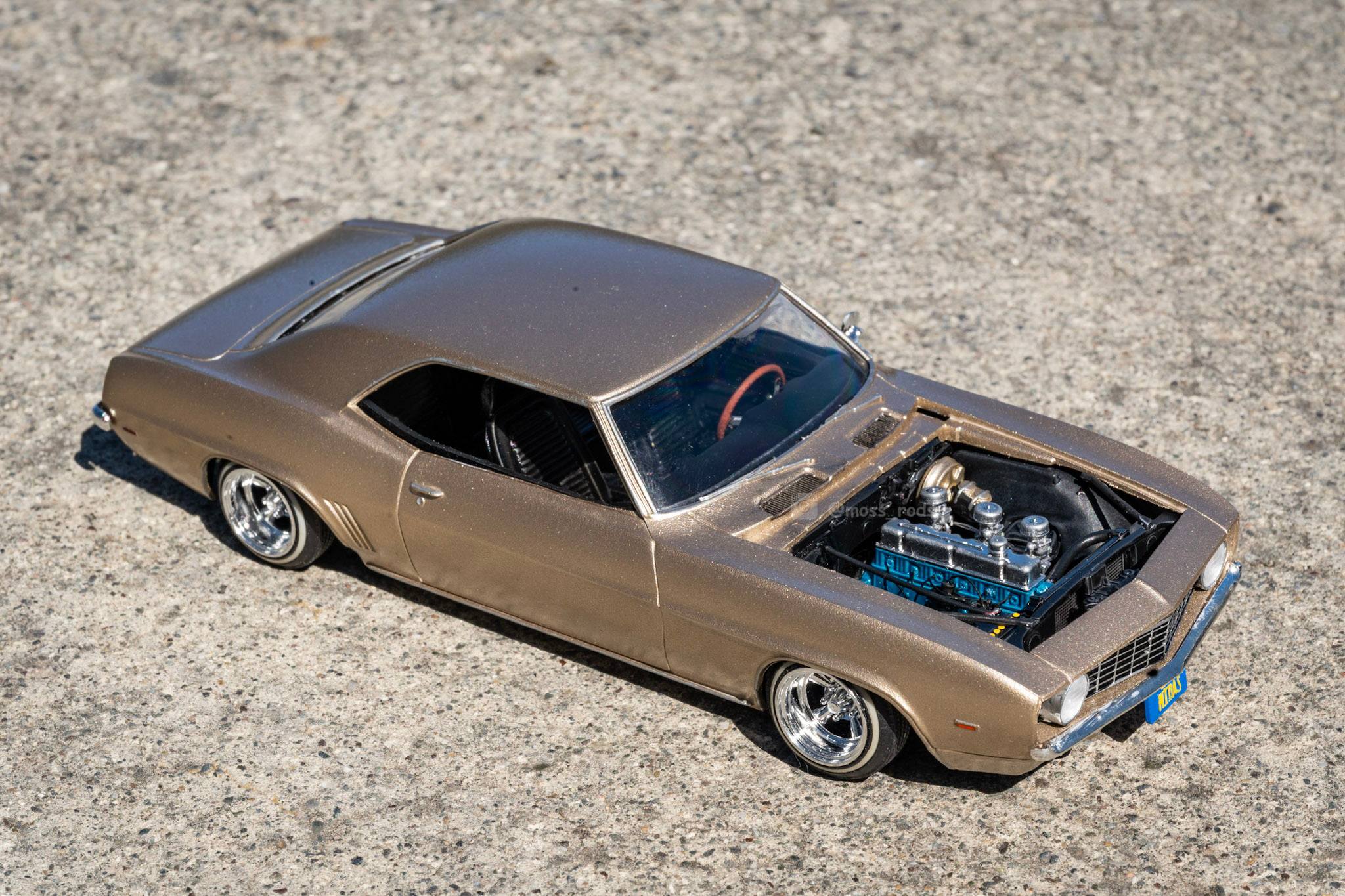 Revell 1969 Camaro lowrider model with 6 cylinder engine