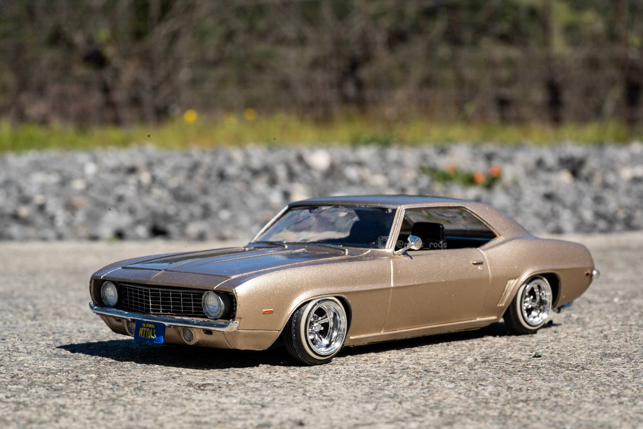 Revell 1969 Camaro lowrider model with 6 cylinder engine