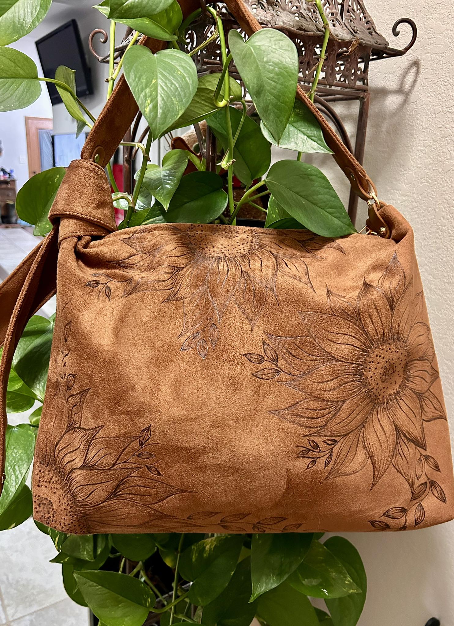 Vegan suede purse for burning