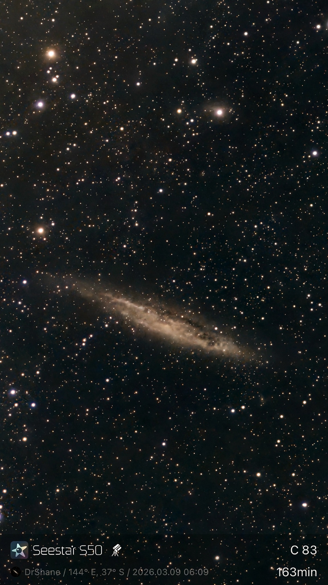 Tweezers galaxy view with seestar s50