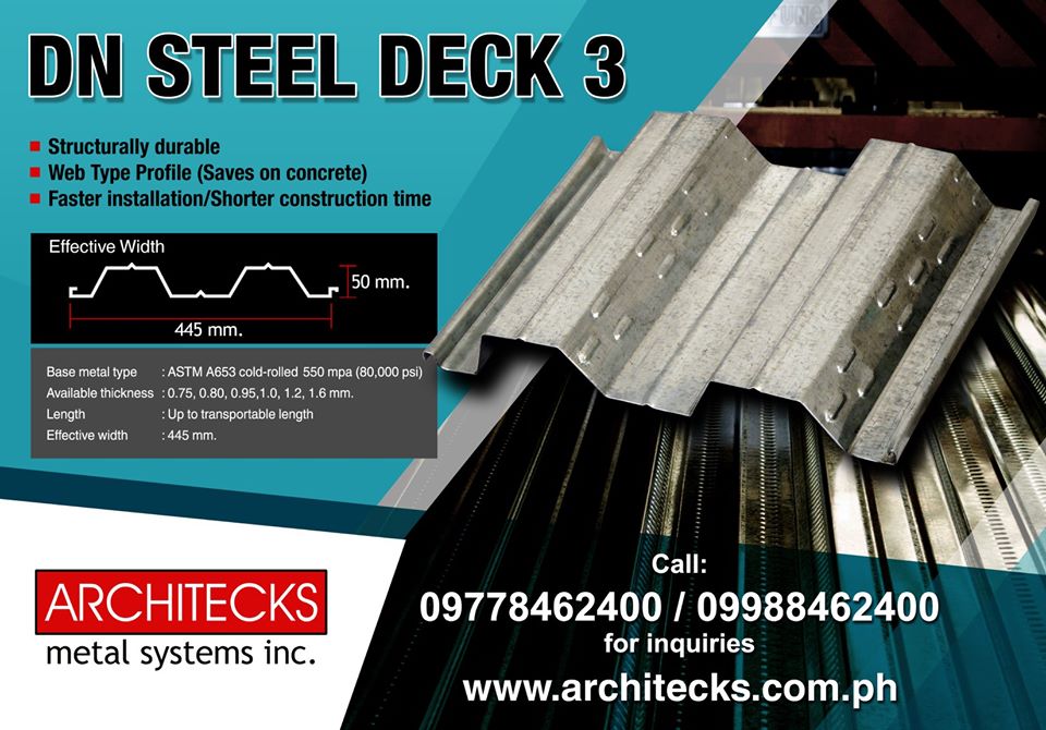 The DN Steel Deck 3 is a... - Architecks Metal Systems, Inc.