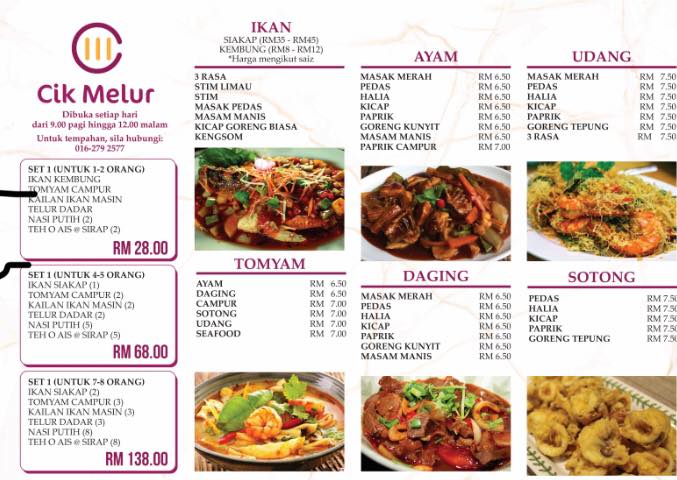 Menu Cik Melur Alam Damai Cik Melur Alam Damai Facebook