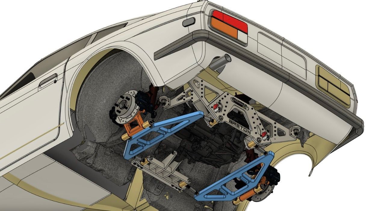 Tesla swap into 240z with billet subframe
