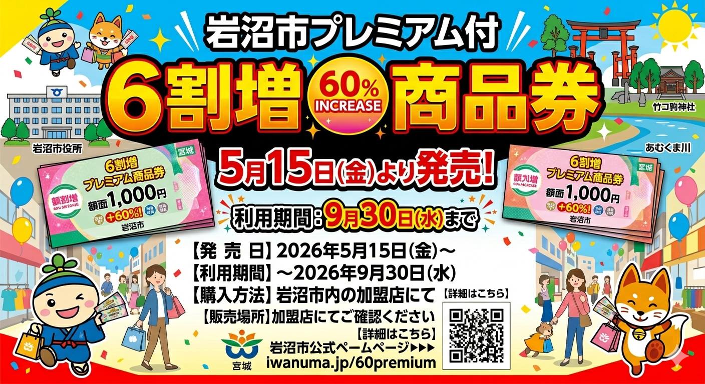Junichi - 岩沼市では物価高騰サポートとして 『6割増商品券』(みやポ 