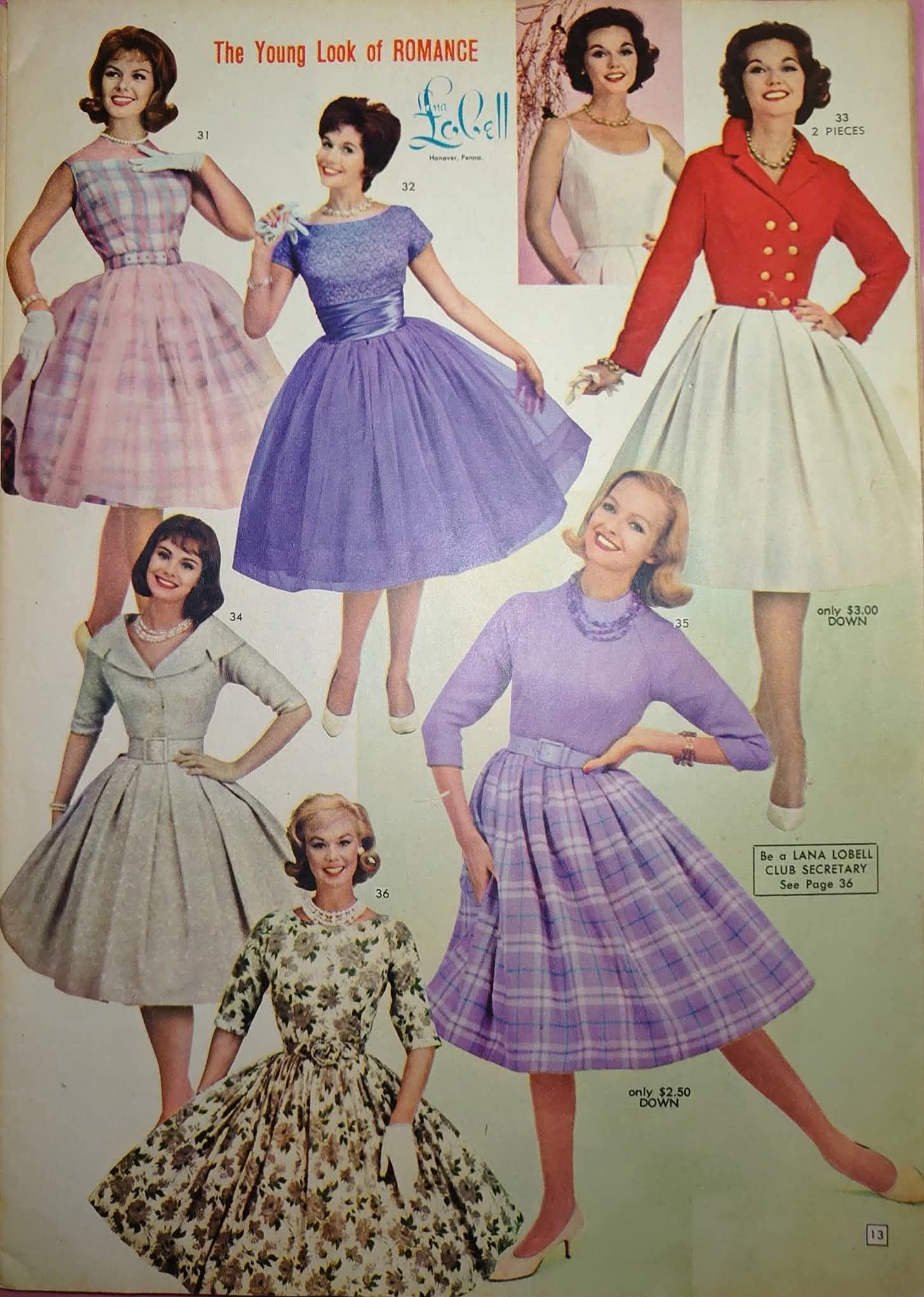 U.S.A‼️60~70'sファッション誌 LANA LOBELL 14冊‼️ A page from the Lana Lobell catalogue of 1960