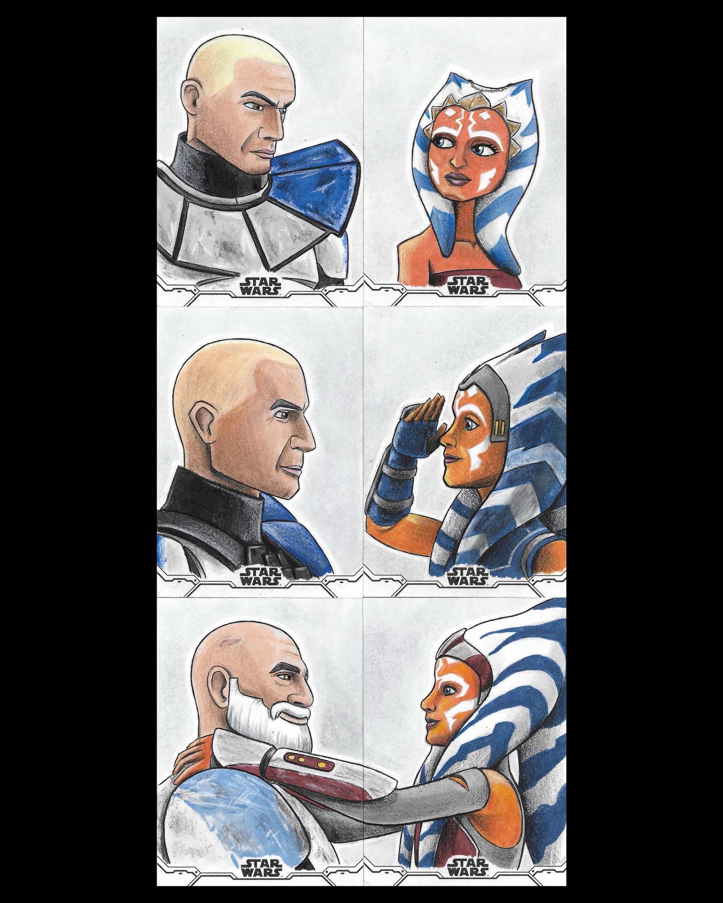 Ahsoka and Captain Rex friendship in Star Wars art
