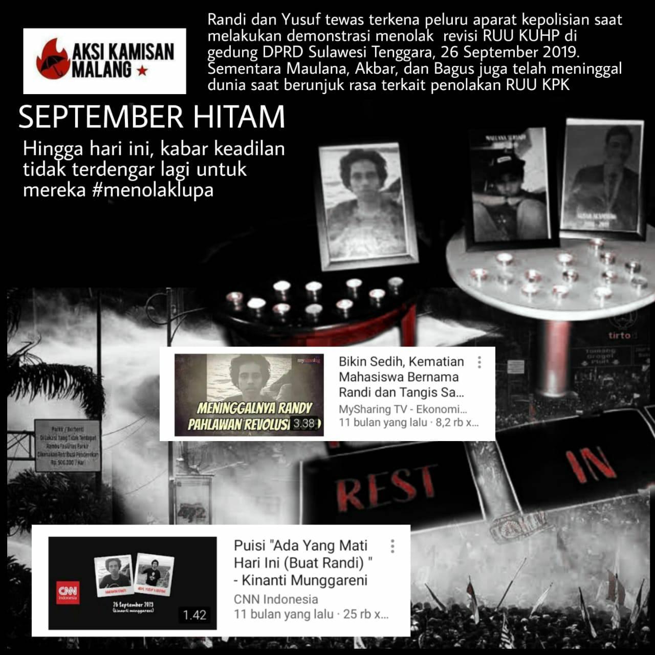 September Hitam merupakan rentatan... - Aksi Kamisan Malang | Facebook