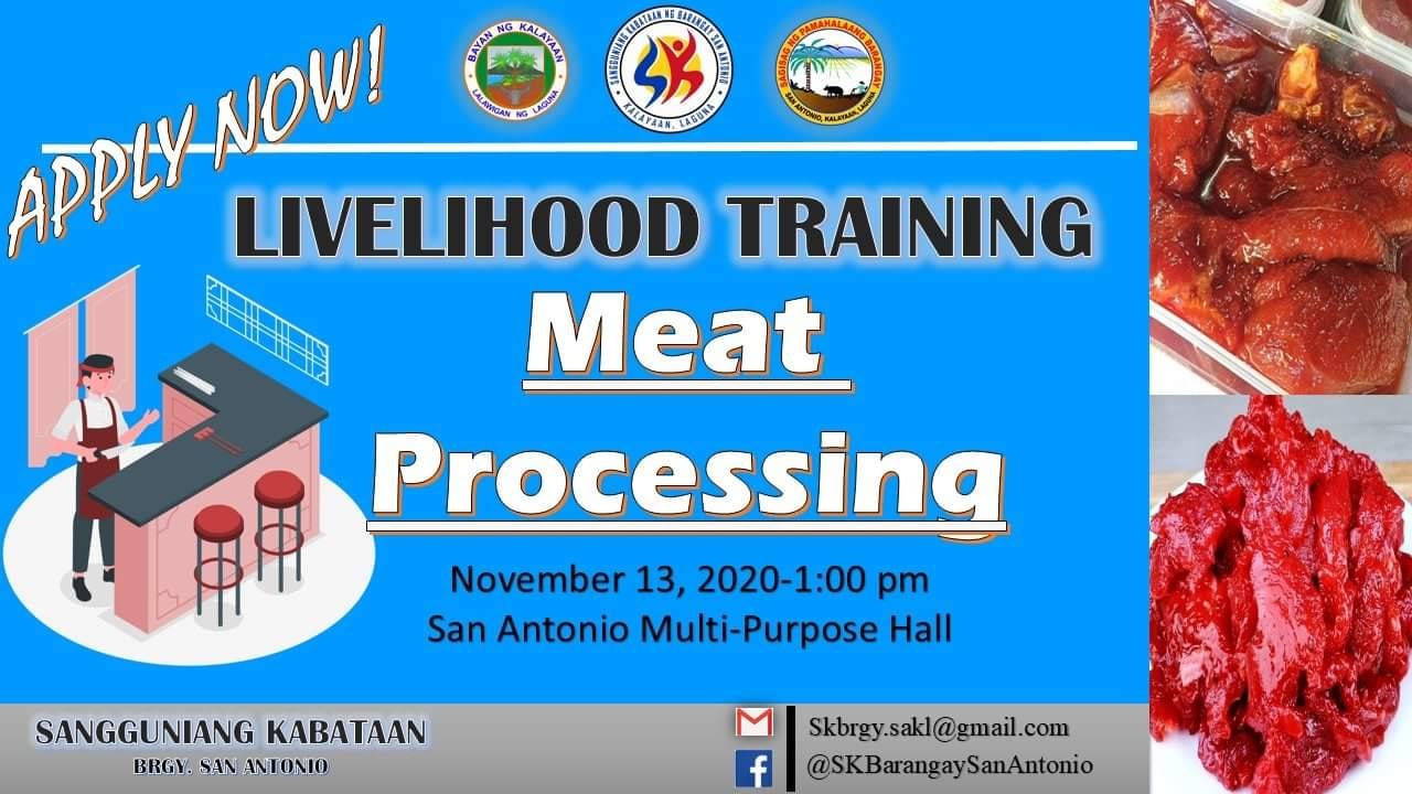 [SK FREE LIVELIHOOD TRAINING] Sangguniang Kabataan will facililating ...