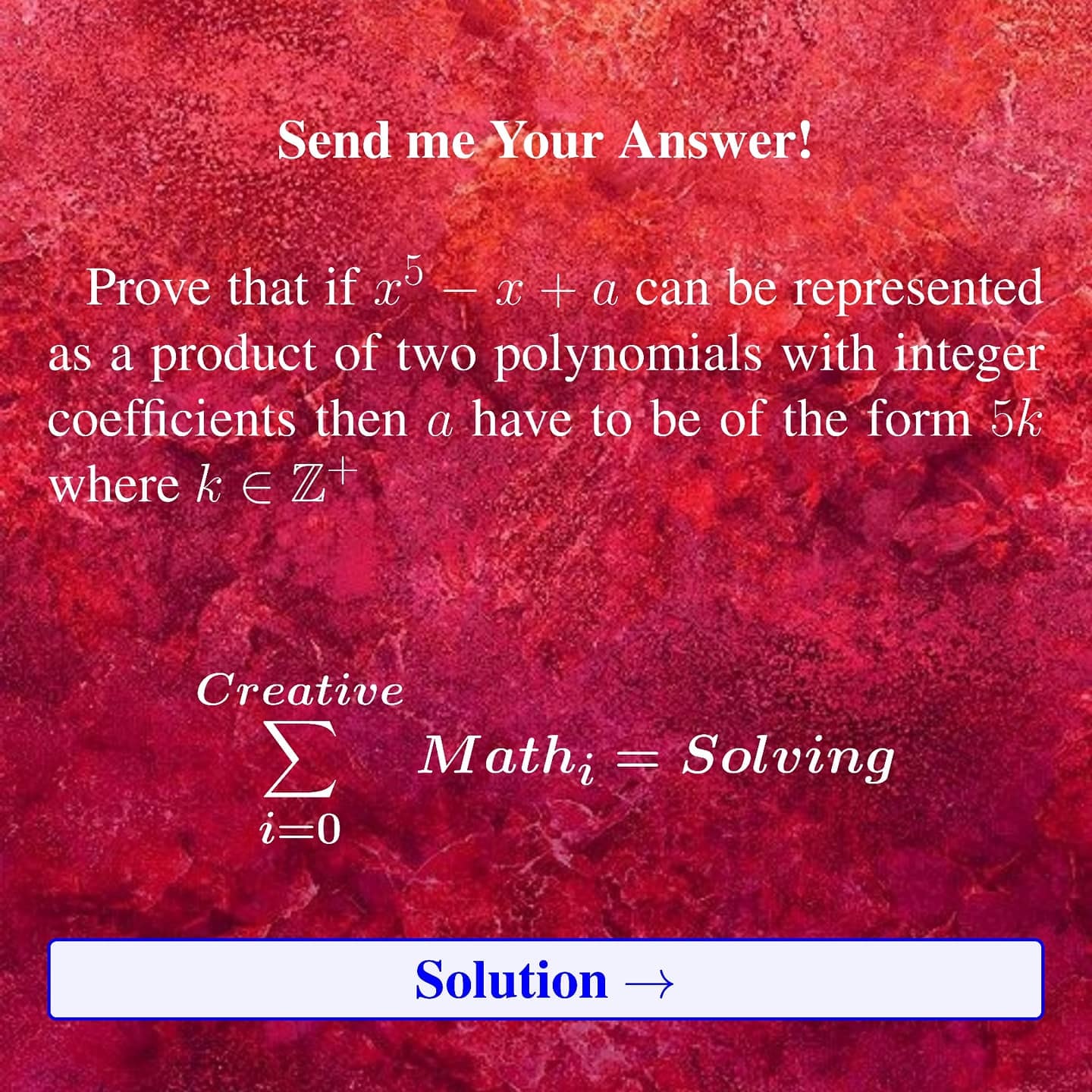 Solution of the Polynomial... - Creative Math Solving | Facebook