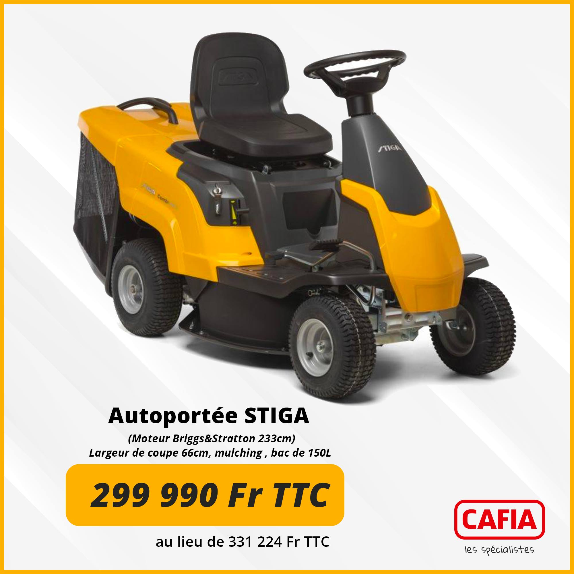 CAFIA - ⚠ 💯 PROMOS CAFIA 💯⚠ Autoportée STIGA ( moteur...