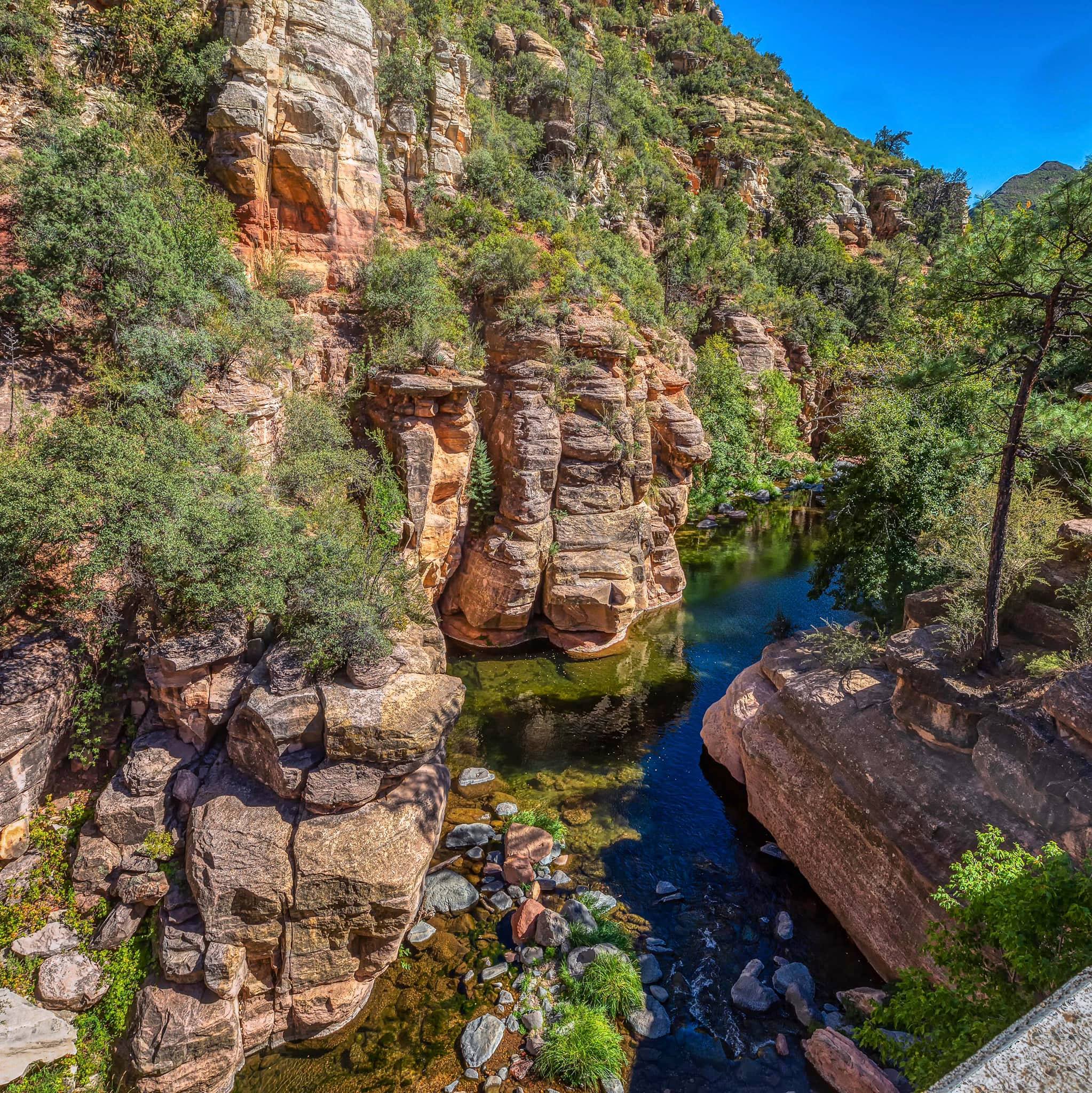 West Clear Creek is a gorgeous walled-in stream within Verde