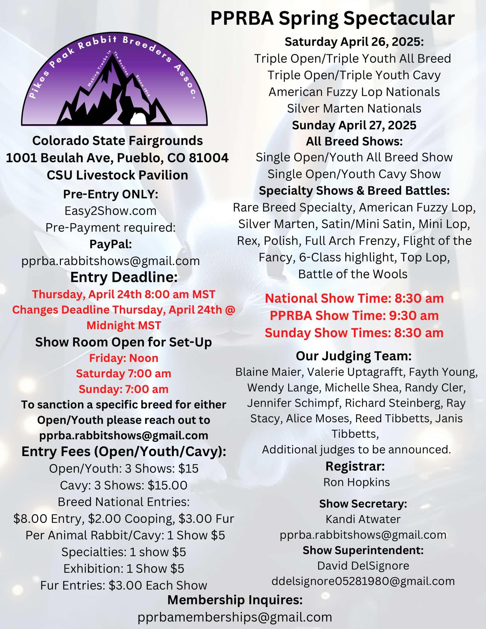 COLORADO AREA RABBIT SHOWS | Facebook
