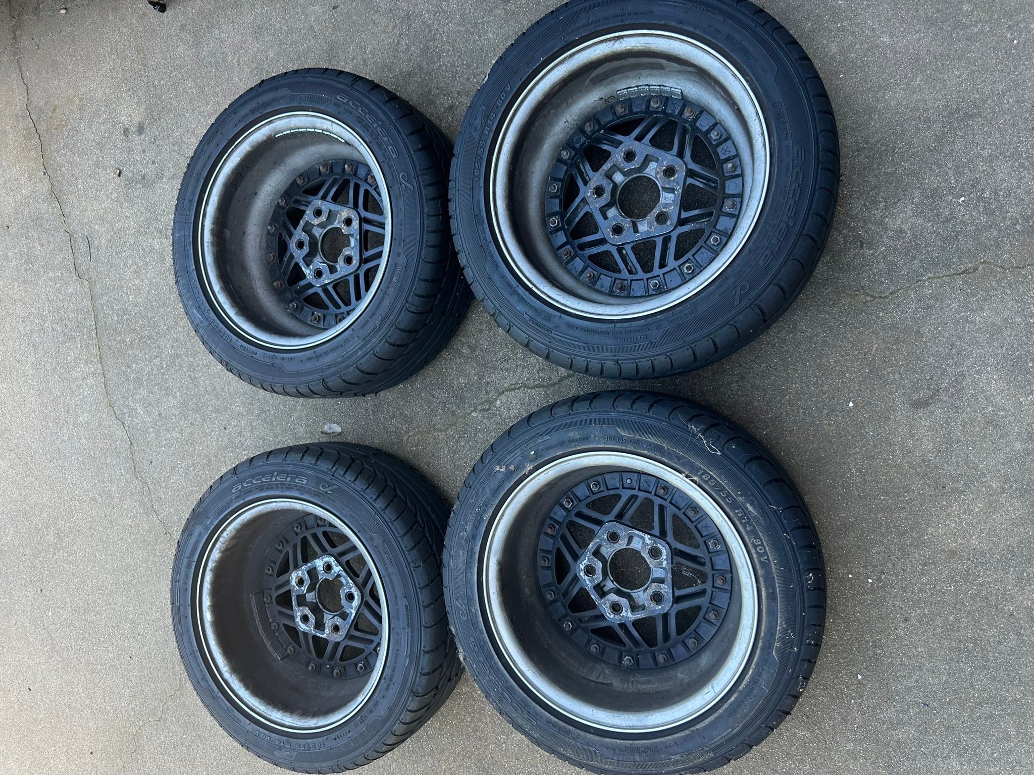 August Feroce 14x6.5 wheels with tires for sale
