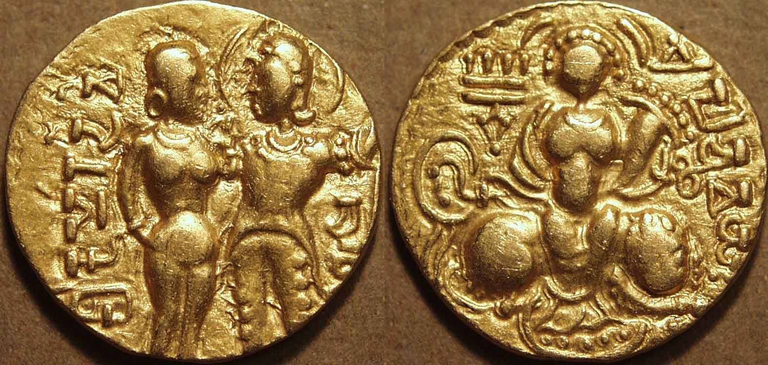 Peepultreeworld - This Gupta coin depicts the marriage of...