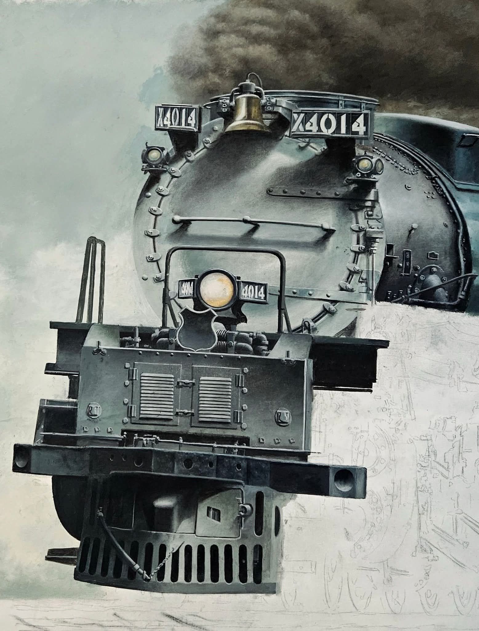 Big Boy 4014 painting for office wall inspiration
