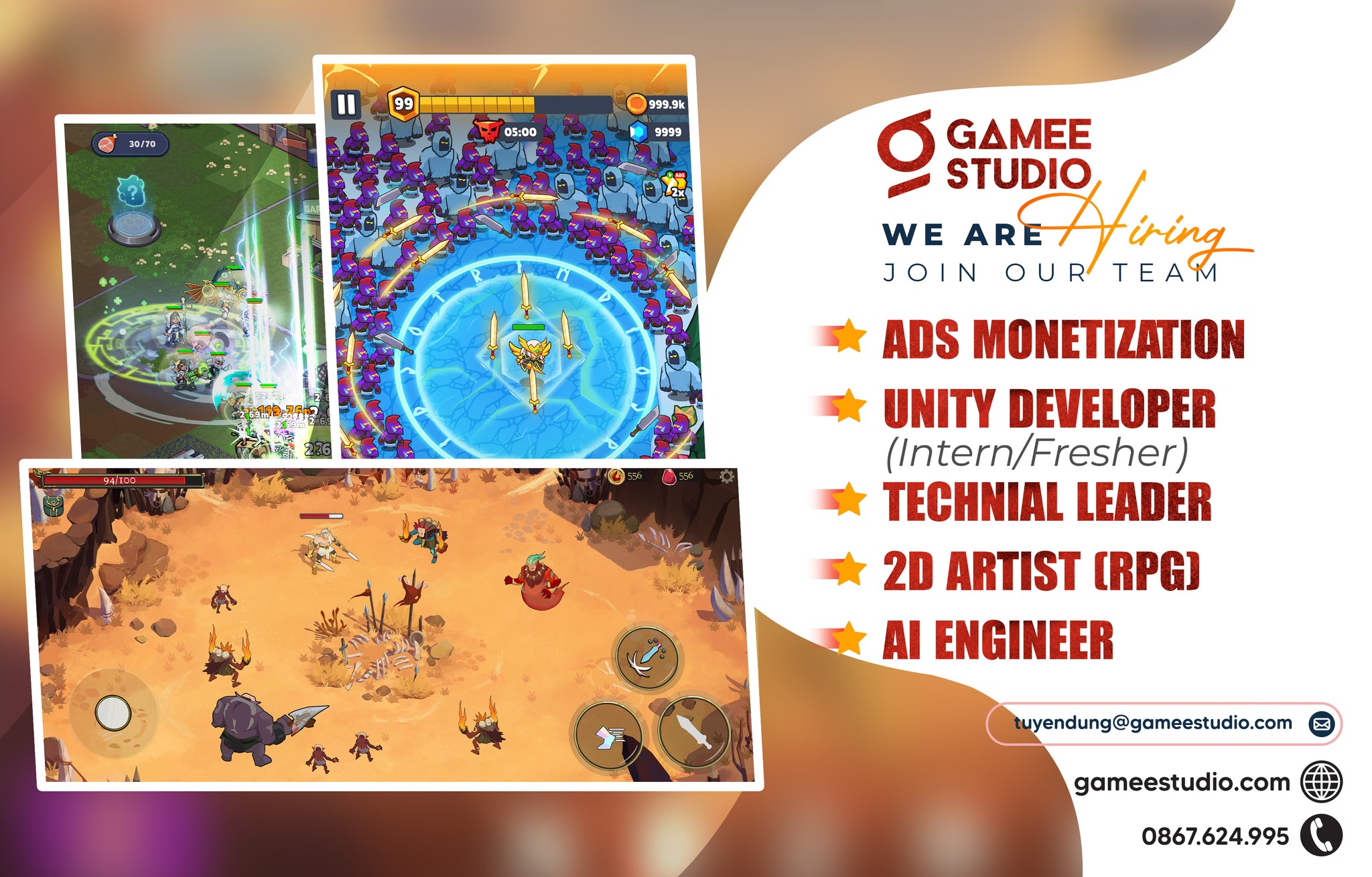 Job Game VN - Động làm Game (Marketing, Dev, Artist, Animator, Editor ...