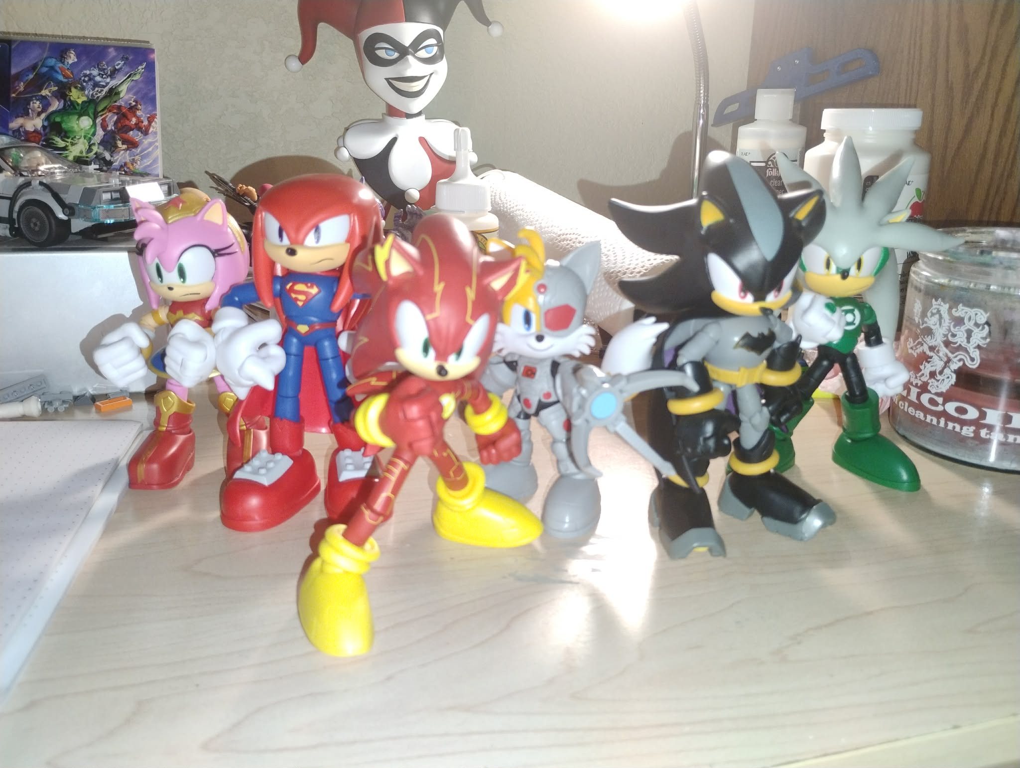 Sonic x DC figures collection display
